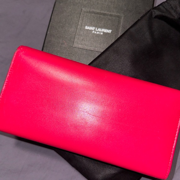 YSL continental wallet in pink WITH DUSTBAG AND BOX - Picture 8 of 8